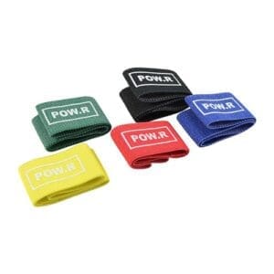 POW.R Fabric Mini Loop Bands: The Ultimate Tool for Enhanced Fitness and Rehabilitation A set of POW.R Fabric Mini Loop Bands in various colors representing different resistance levels. The bands are compact and made of comfortable, durable fabric, suitable for strength training and rehabilitation exercises. They are recommended by physiotherapists for improving fitness at home or on the go.