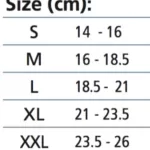 OPPO 1188 wrist and thumb support sizing chart