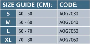 AOG70 Allcare Ortho Groin Strap sizing guide