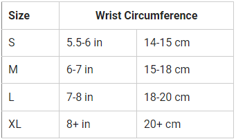 WS6 Wrist Sleeve Sizing