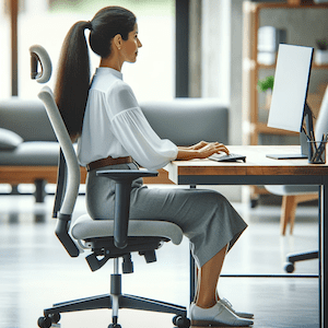 correct sitting posture with neutral spine alignment