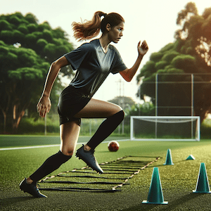 Sports physiotherapy agility exercises with movement drills for rehabilitation and return to sport