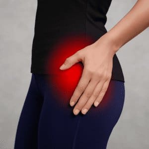 Hip bursitis outer hip pain pattern over the trochanteric region