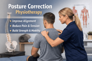 Posture correction physiotherapy assessment to improve upper back and shoulder alignment