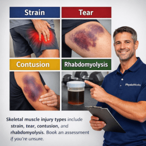 Skeletal muscle injury types explained by a physiotherapist