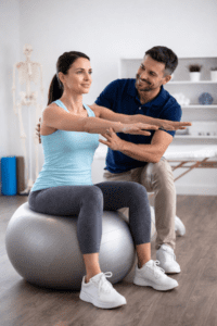 Anti-burst exercise balls safety during supervised core stability physiotherapy