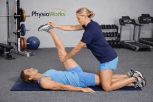 PNF stretching guided by physiotherapist to improve hamstring flexibility