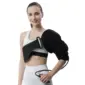 Model wearing the 66fit Cold Compression Shoulder Wrap secured around the shoulder and upper arm, designed to provide targeted cold therapy and compression support.