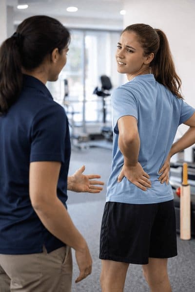 Female cricket fast bowler lumbar stress fracture assessment