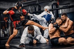 Martial arts injuries during sparring knee and shoulder load