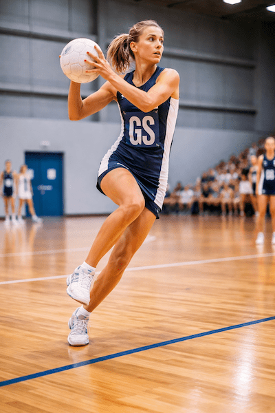 Netball injuries single leg landing knee ankle load