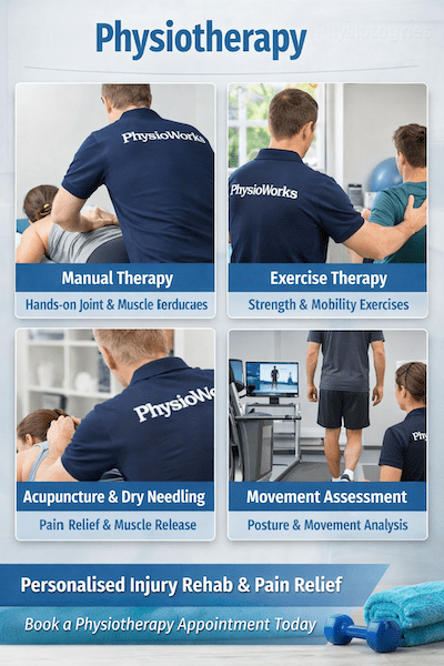 Physiotherapy Treatment Techniques at PhysioWorks Physiotherapy treatment techniques including manual therapy and exercise therapy