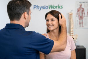 Stiff neck physiotherapy consult improving neck rotation movement