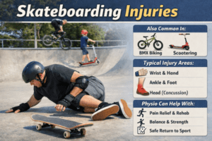 Skateboarding injuries: ankle rolling after failed trick landing