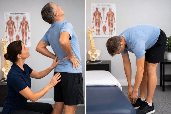 Spinal stenosis lumbar movement assessment by physiotherapist