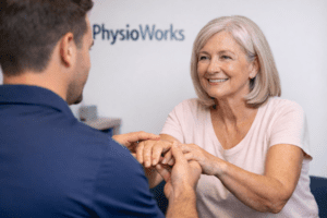 Wrist and hand arthritis physiotherapy assessment in older woman