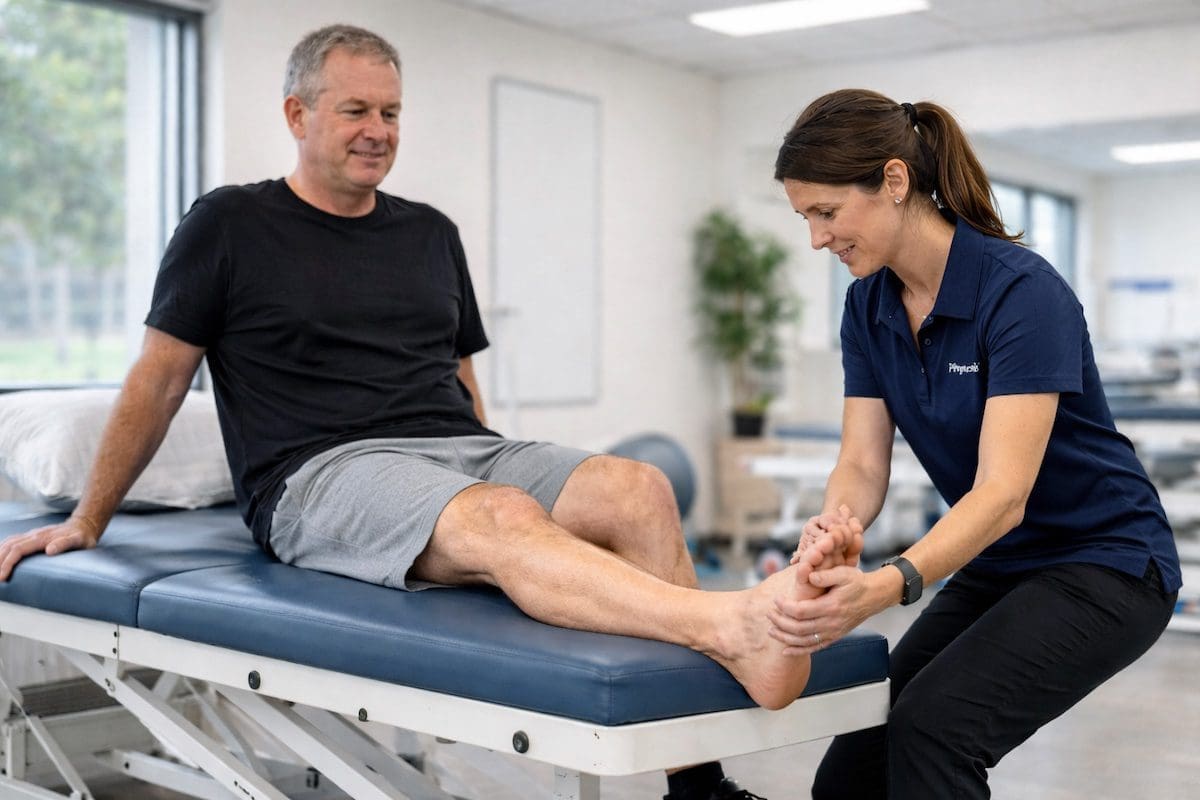 Ankle dorsiflexion mobilisation improving ankle movement after fracture rehab