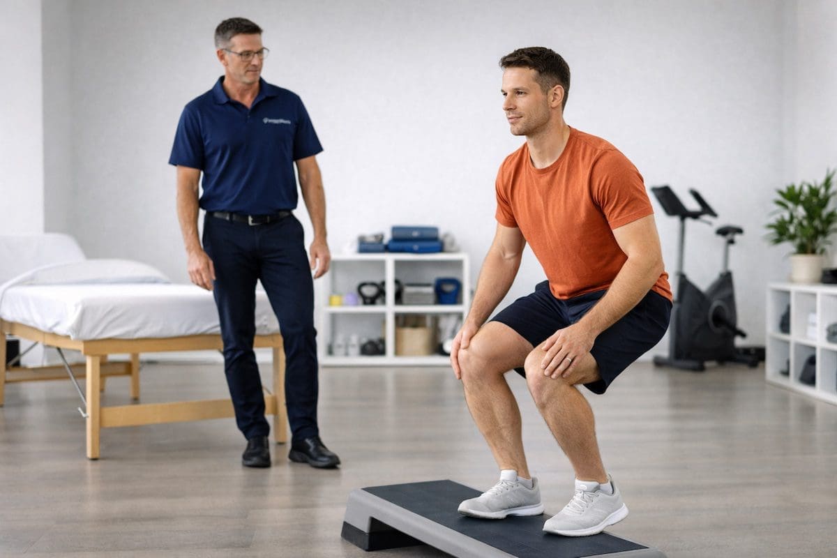 knee-injury-recovery-exercise knee rehabilitation exercise showing safe return to movement after injury
