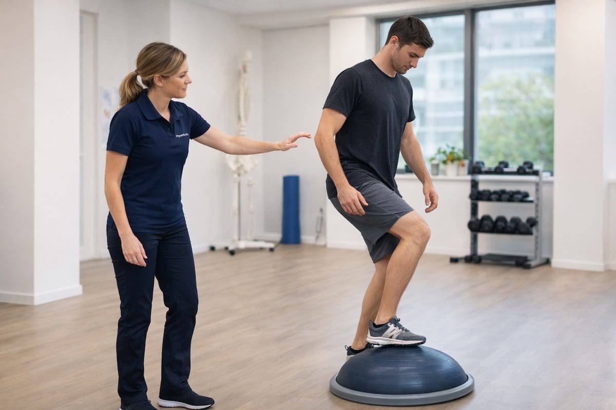 knee stability training using BOSU balance exercise to improve joint control