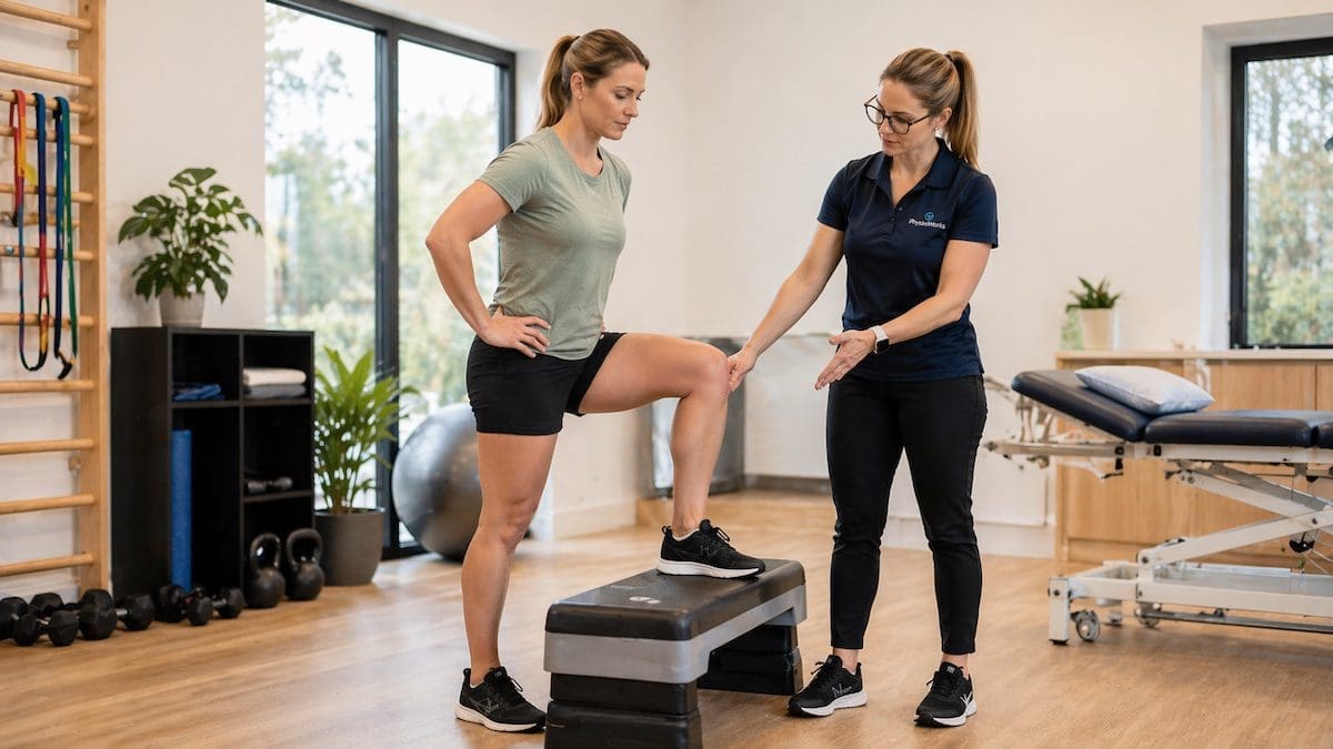 Knee injury weight-bearing test doctor or physio for knee injury weight-bearing test with step-up