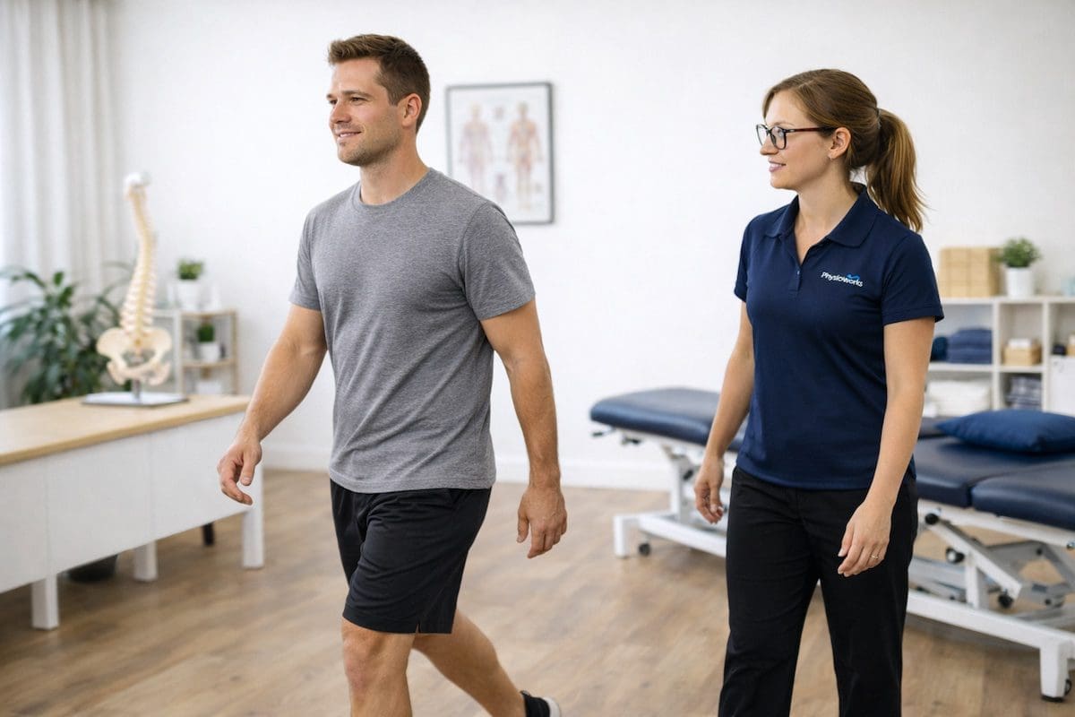 lower-back-pain-recovery-confident-walking-physiotherapy lower back pain recovery walking confidently after physiotherapy treatment in clinic