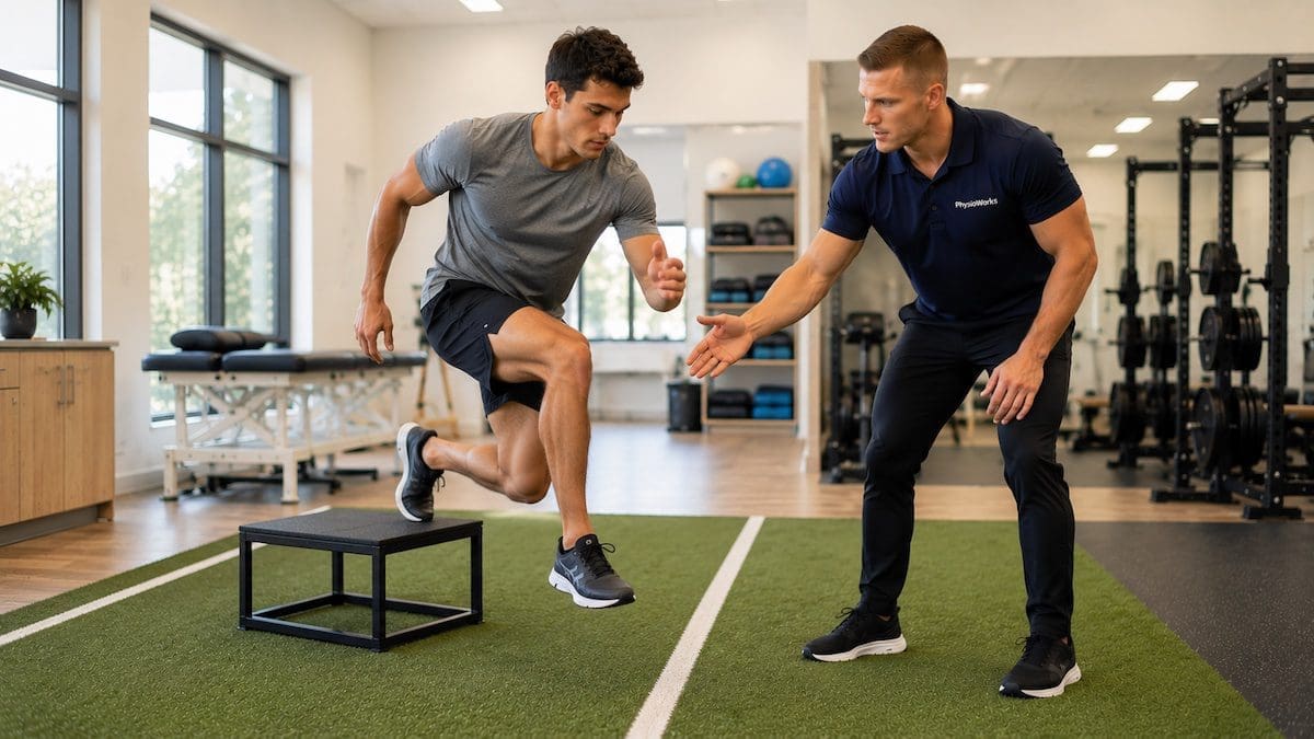 AFL injuries knee and ankle landing assessment with sports physiotherapist