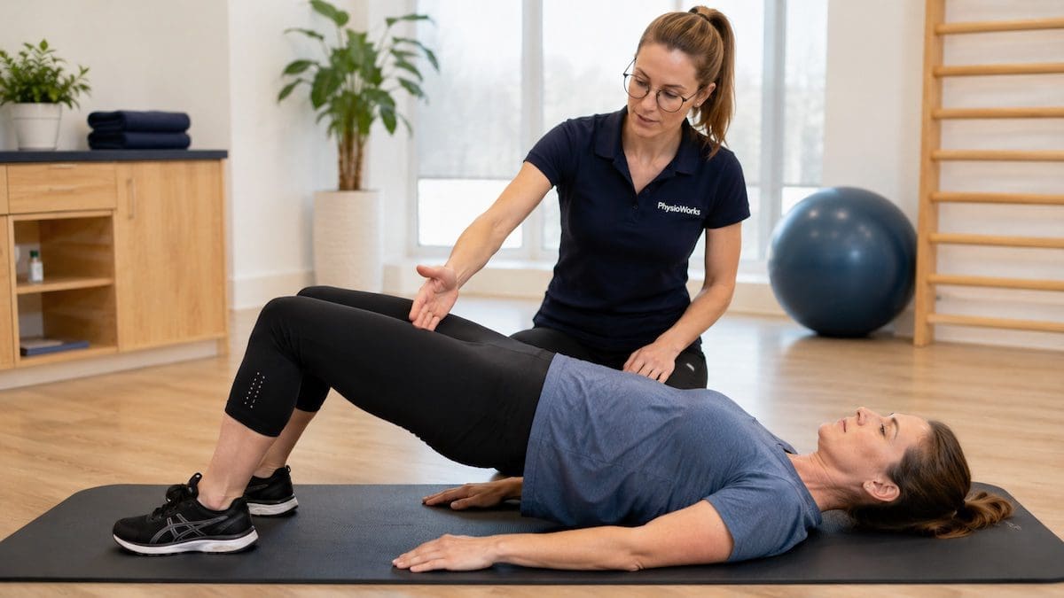 hip-pain-tips-bridge-exercise Hip pain tips bridge exercise improving glute strength and hip control