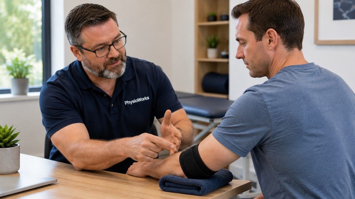 Olecranon Bursitis Pressure Modification With Shane Armfield Olecranon bursitis elbow pressure modification with Shane Armfield giving physiotherapy advice