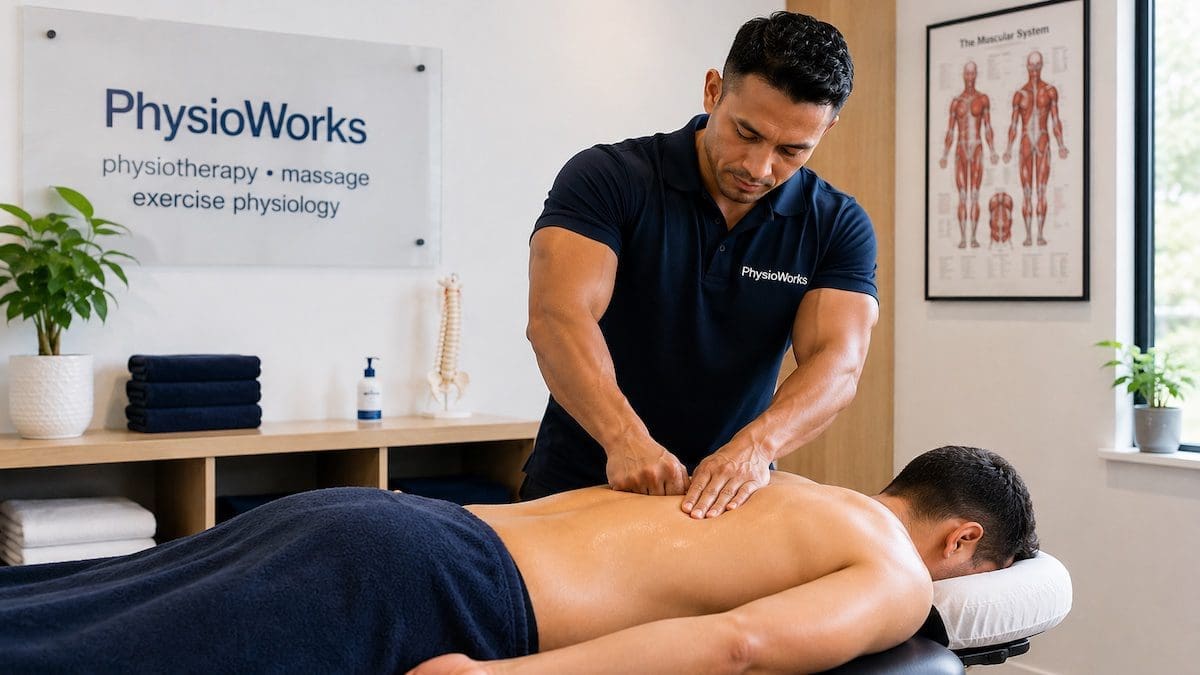 remedial-massage-trigger-point-therap Trigger point therapy massage treatment to upper back muscles during remedial massage
