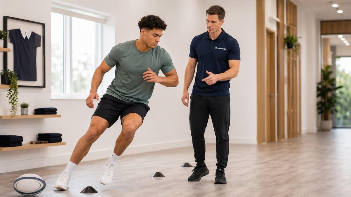 rugby-injuries-sidestep-control-prevention-drill Rugby injuries sidestep control drill for knee and hip alignment