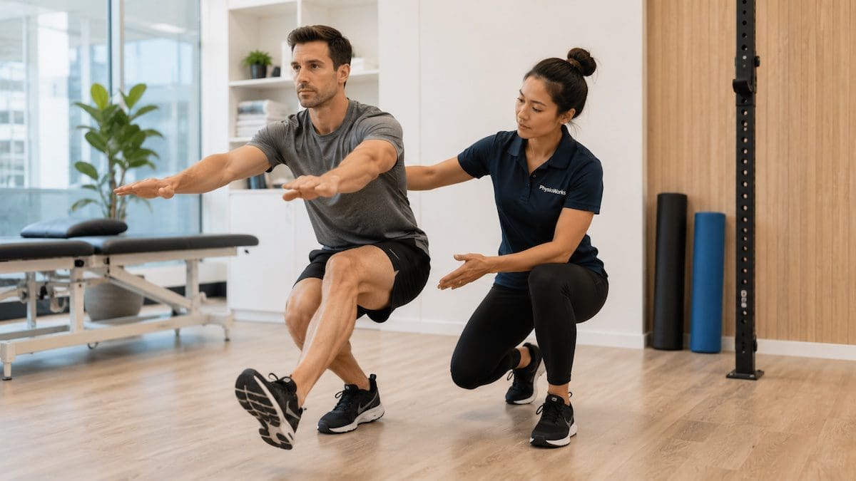 running-assessment-brisbane-single-leg-squat-test running assessment Brisbane single leg squat test for injury risk screening