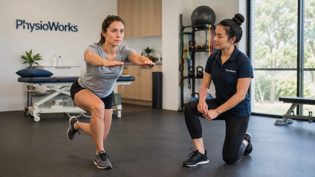 Running Musculoskeletal Assessment checking hip knee and ankle control in a runner
