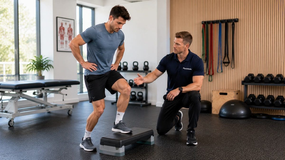 Sports injury physiotherapy step-down exercise improving lower-limb control