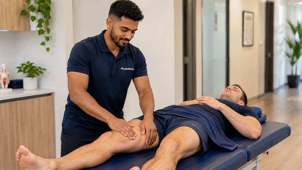 sports massage quadriceps recovery treatment supporting post-event comfort