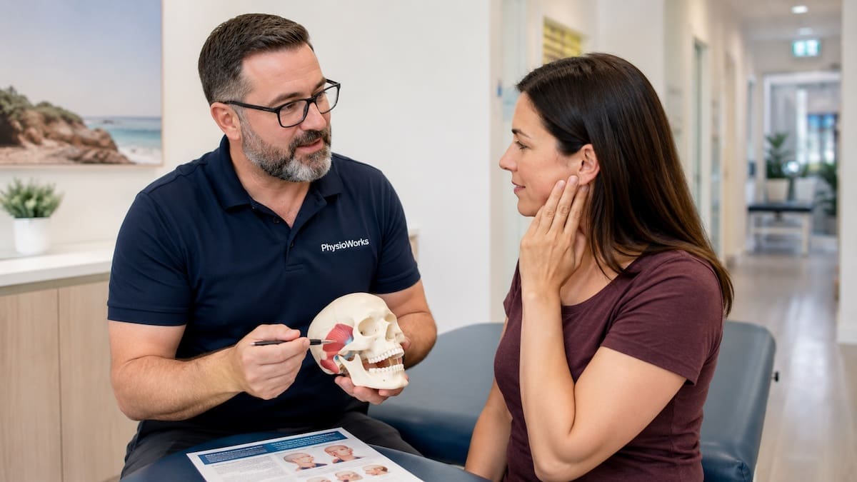 TMJ jaw opening assessment for jaw pain physiotherapy and restricted movement