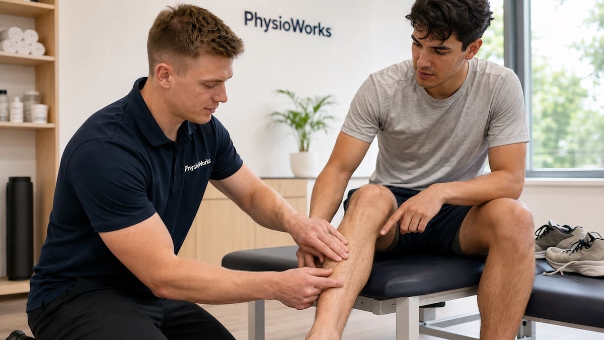 anterior-shin-splints-front-tibia-assessment Anterior shin splints front tibia assessment by physiotherapist