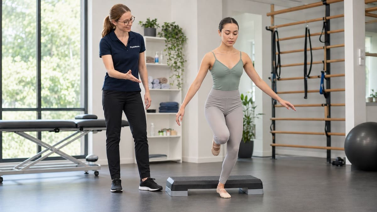 Ballet dancer landing control assessed for ankle knee and hip alignment