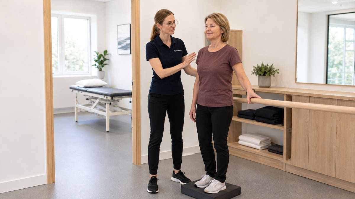 dizziness-treatment-standing-balance-control-rehab Dizziness treatment standing balance control exercise during vestibular rehabilitation