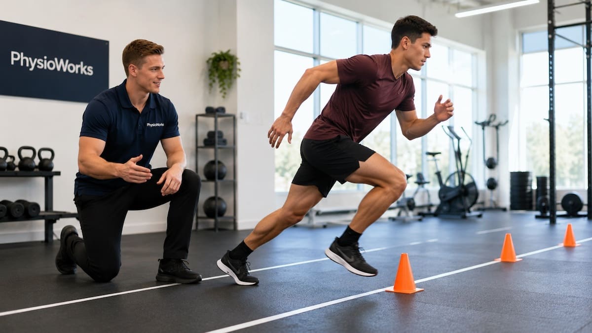 Hamstring pain posterior thigh control during return-to-running acceleration drill