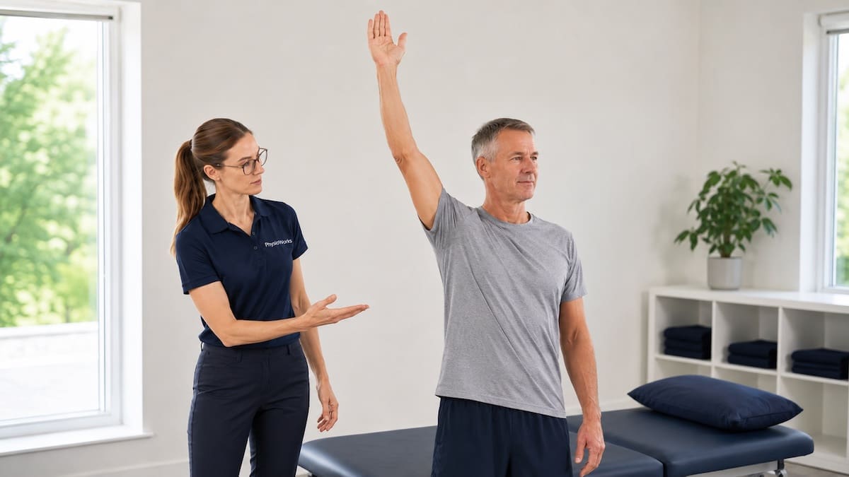 Joint Mobilisation Shoulder Range Test Joint mobilisation shoulder range test with Erin checking overhead movement