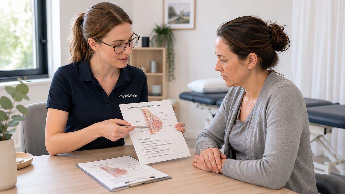 mastitis-physiotherapy-breast-inflammation-care-plan Mastitis physiotherapy breast inflammation care plan discussion with women’s health physiotherapist