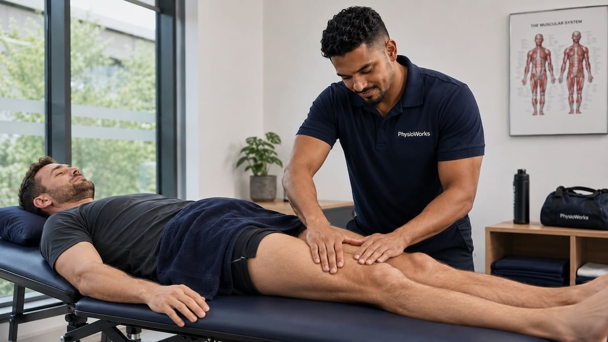 post-event-recovery-massage-quadriceps-finishing-strokes Post-event recovery massage quadriceps finishing strokes after sport