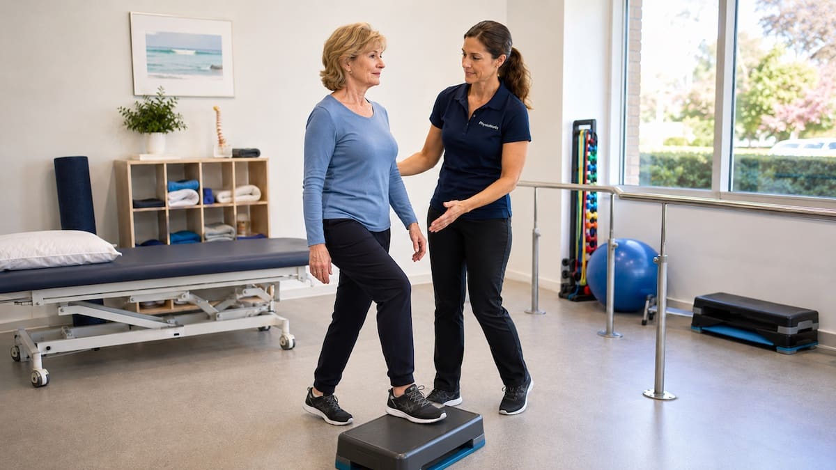 Posture & balance stepping control training with physio coaching stability