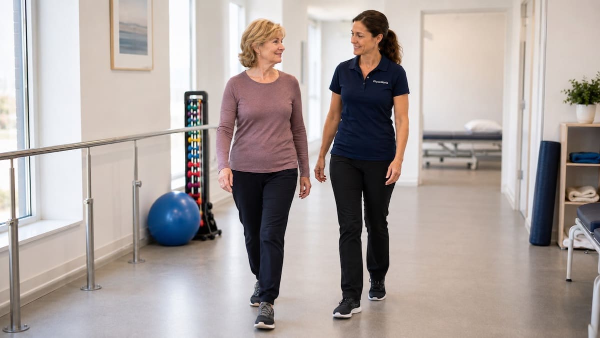 Posture & balance safer walking after physio guidance
