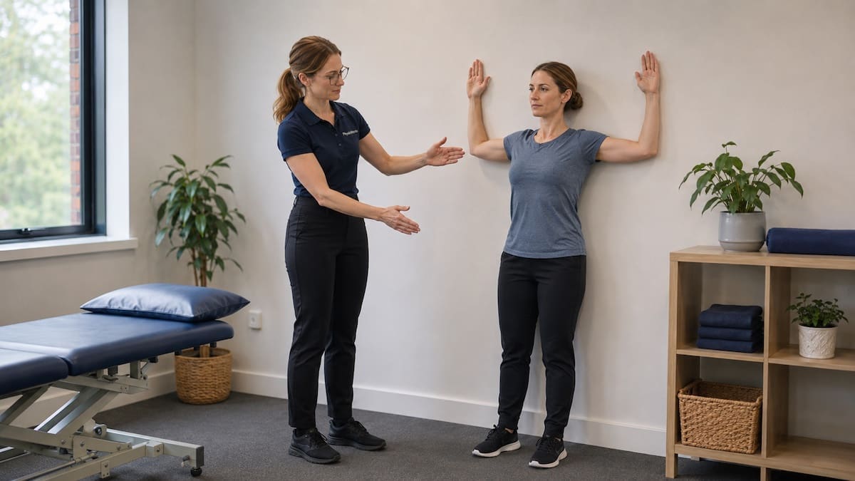 Posture exercises wall angel improving thoracic spine and shoulder blade control