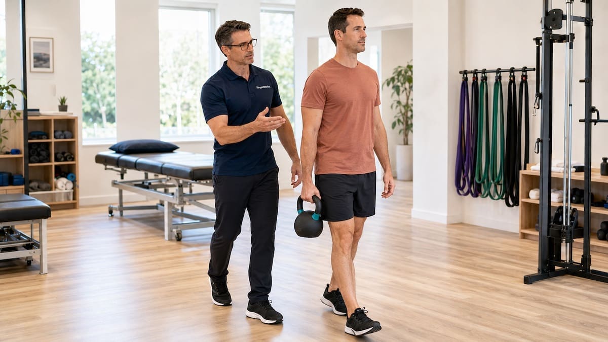 Rotator cuff exercises using loaded carry for shoulder control