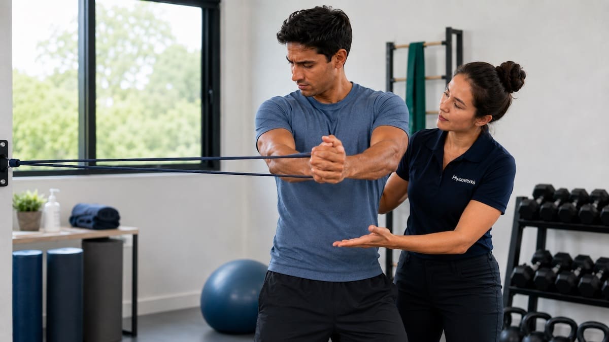 Side strain anti-rotation trunk rehab exercise for lower rib control