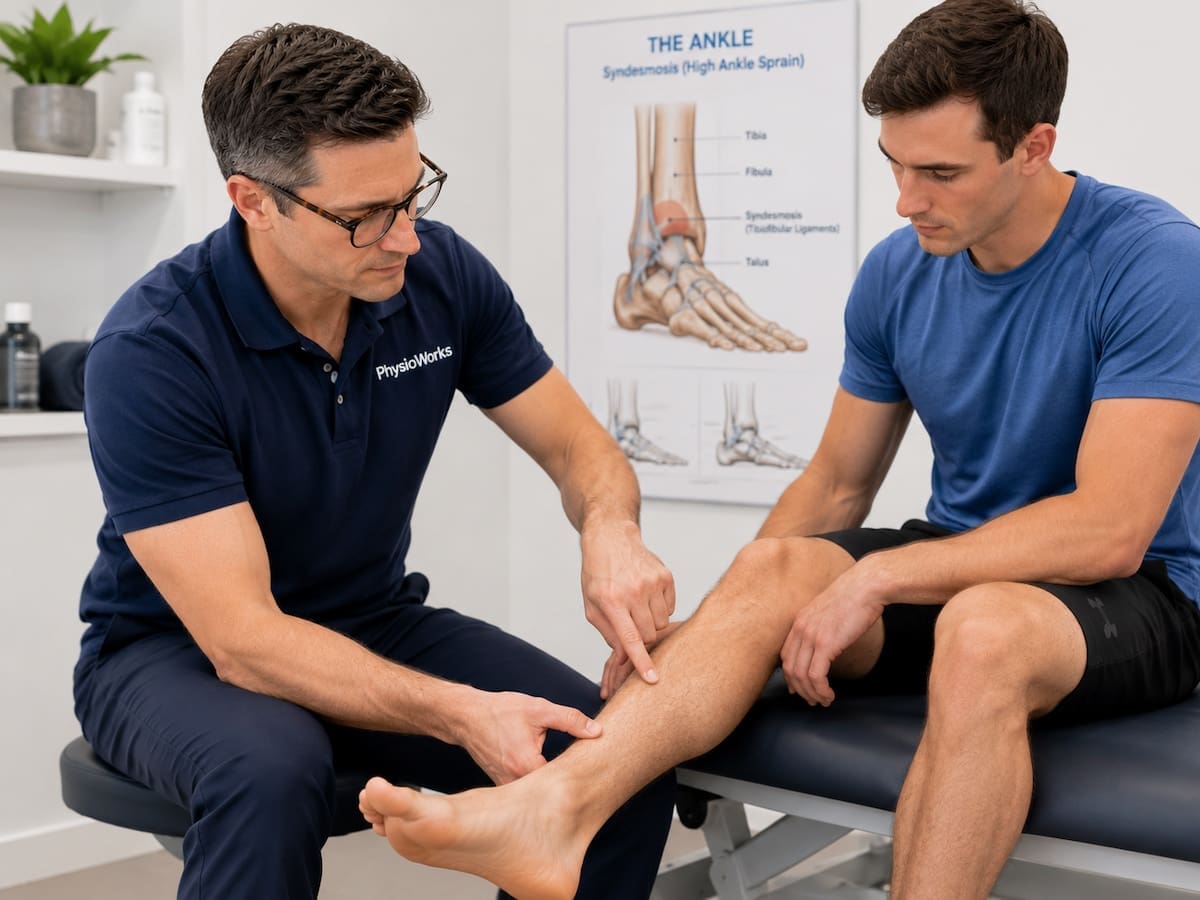syndesmosis injury treatment pain location above ankle joint