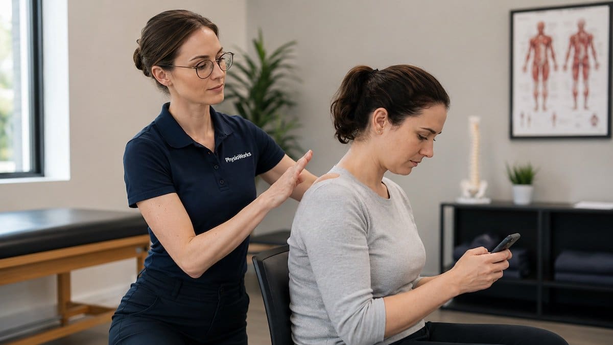Text neck cervical spine posture assessment during smartphone use