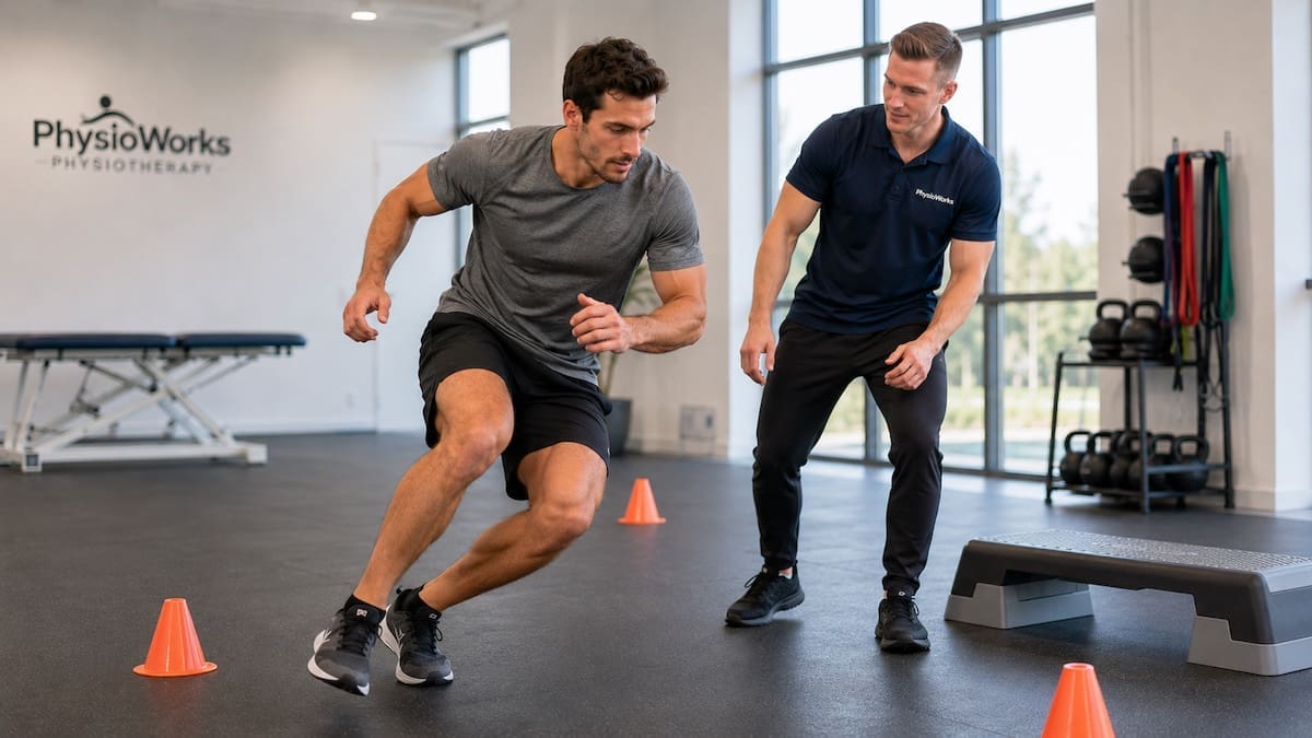 Touch football injuries return-to-sport cutting rehab with ankle knee and hip control